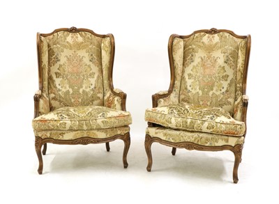 Lot 306 - A pair of beech Louis XV style Bergere