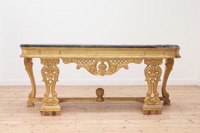 Lot 679 - A large giltwood marble top console table