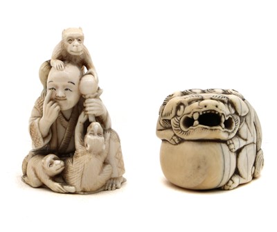 Lot 151 - A Japanese ivory netsuke