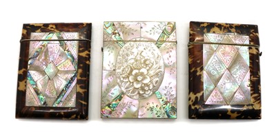 Lot 242 - A Victorian abalone and mother of pearl mounted card case