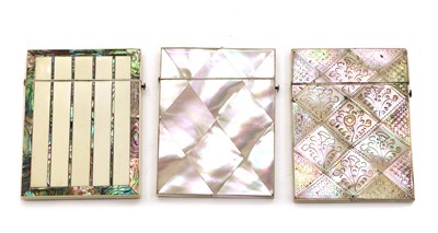 Lot 246 - A Victorian ivory and abalone mounted card case