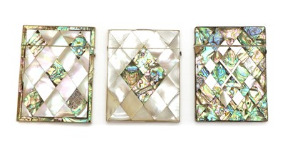 Lot 239 - A Victorian mother of pearl and abalone card case