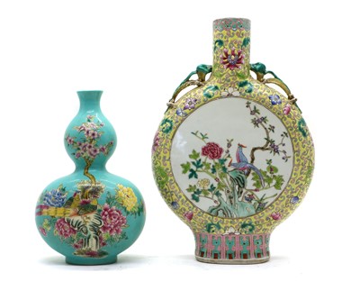 Lot 93 - Two Chinese famille rose vases