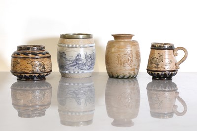 Lot 4 - Four Doulton Lambeth stoneware items