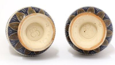 Lot 12 - A pair of Doulton Lambeth stoneware vases