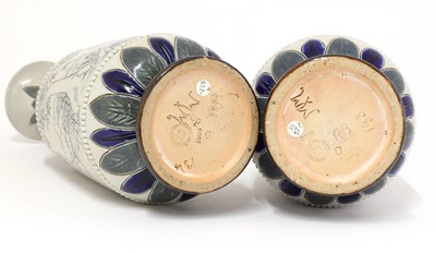 Lot 13 - A pair of Doulton Lambeth vases