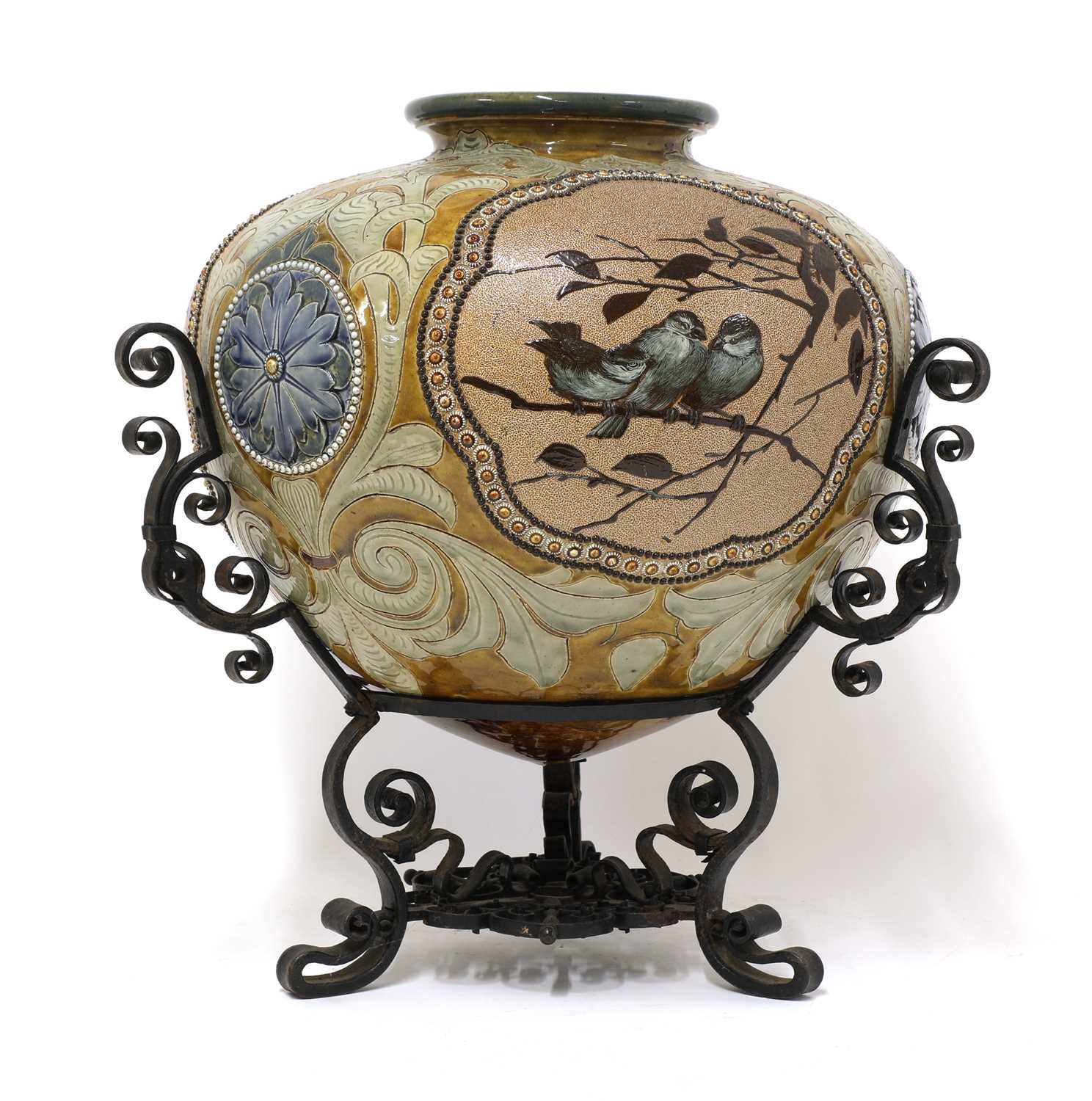 Lot 34 - A Doulton Lambeth stoneware vase
