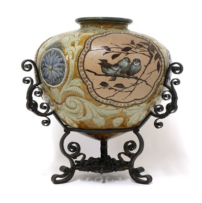 Lot 34 - A Doulton Lambeth stoneware vase