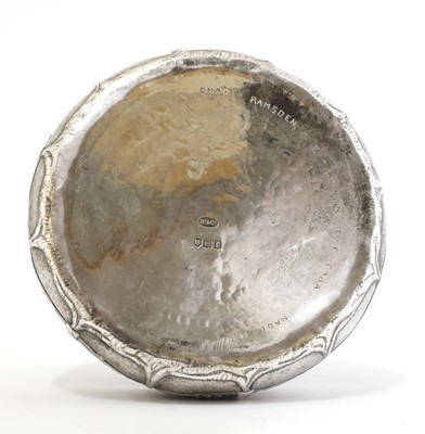 Lot 37 - An Arts and Crafts silver christening bowl