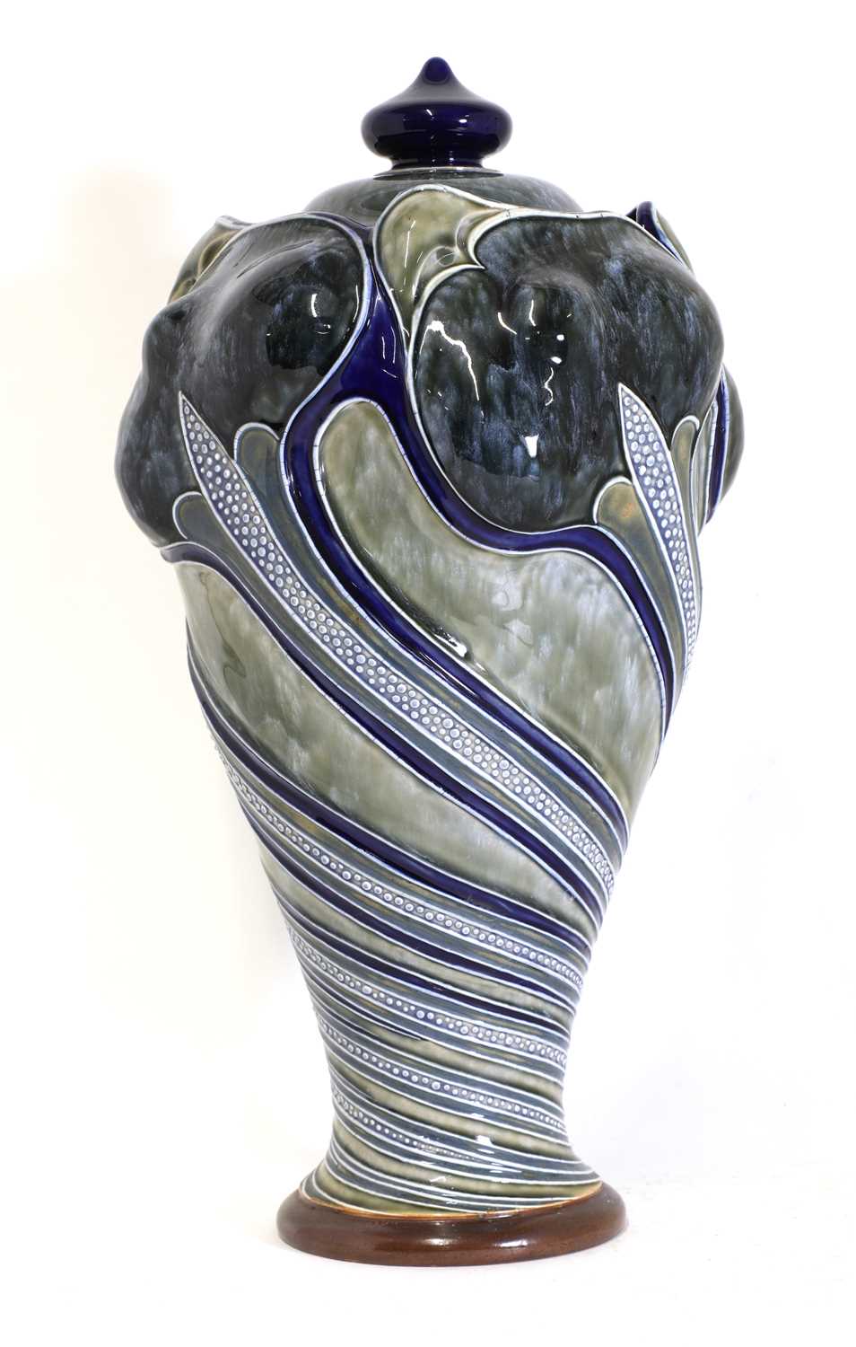 Lot 86 - A Royal Doulton stoneware vase and cover