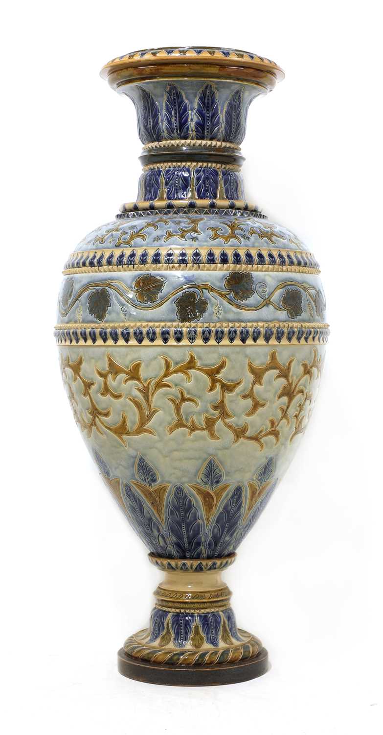 Lot 78 - A large Doulton Lambeth stoneware vase