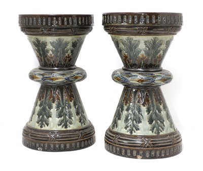 Lot 94 - A pair of Doulton Lambeth stoneware garden seats