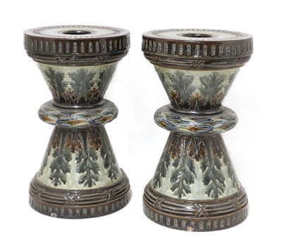 Lot 94 - A pair of Doulton Lambeth stoneware garden seats