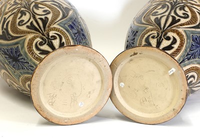 Lot 36 - A pair of Doulton Lambeth stoneware vases