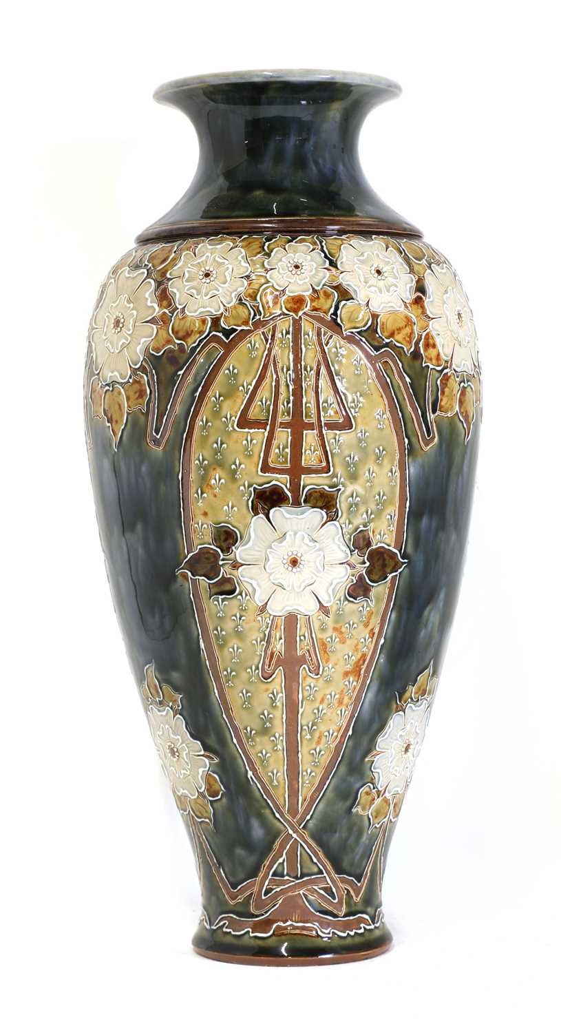 Lot 81 - A large Royal Doulton stoneware vase