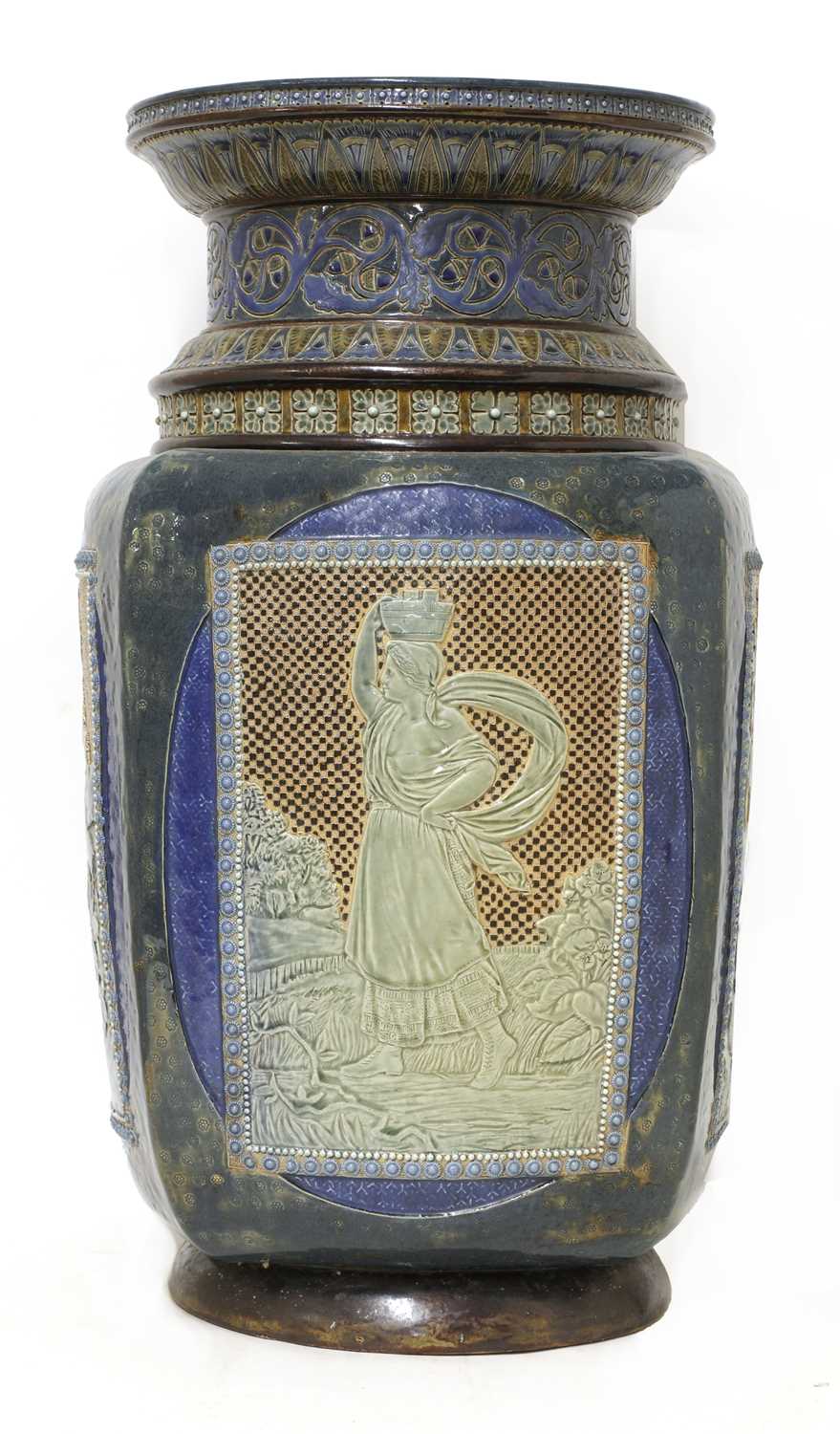 Lot 77 - A massive Doulton Lambeth stoneware vase