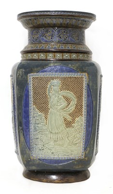Lot 77 - A massive Doulton Lambeth stoneware vase