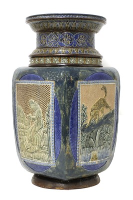 Lot 77 - A massive Doulton Lambeth stoneware vase
