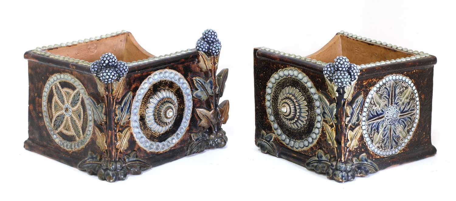 Lot 92 - A Doulton Lambeth stoneware two-part trough