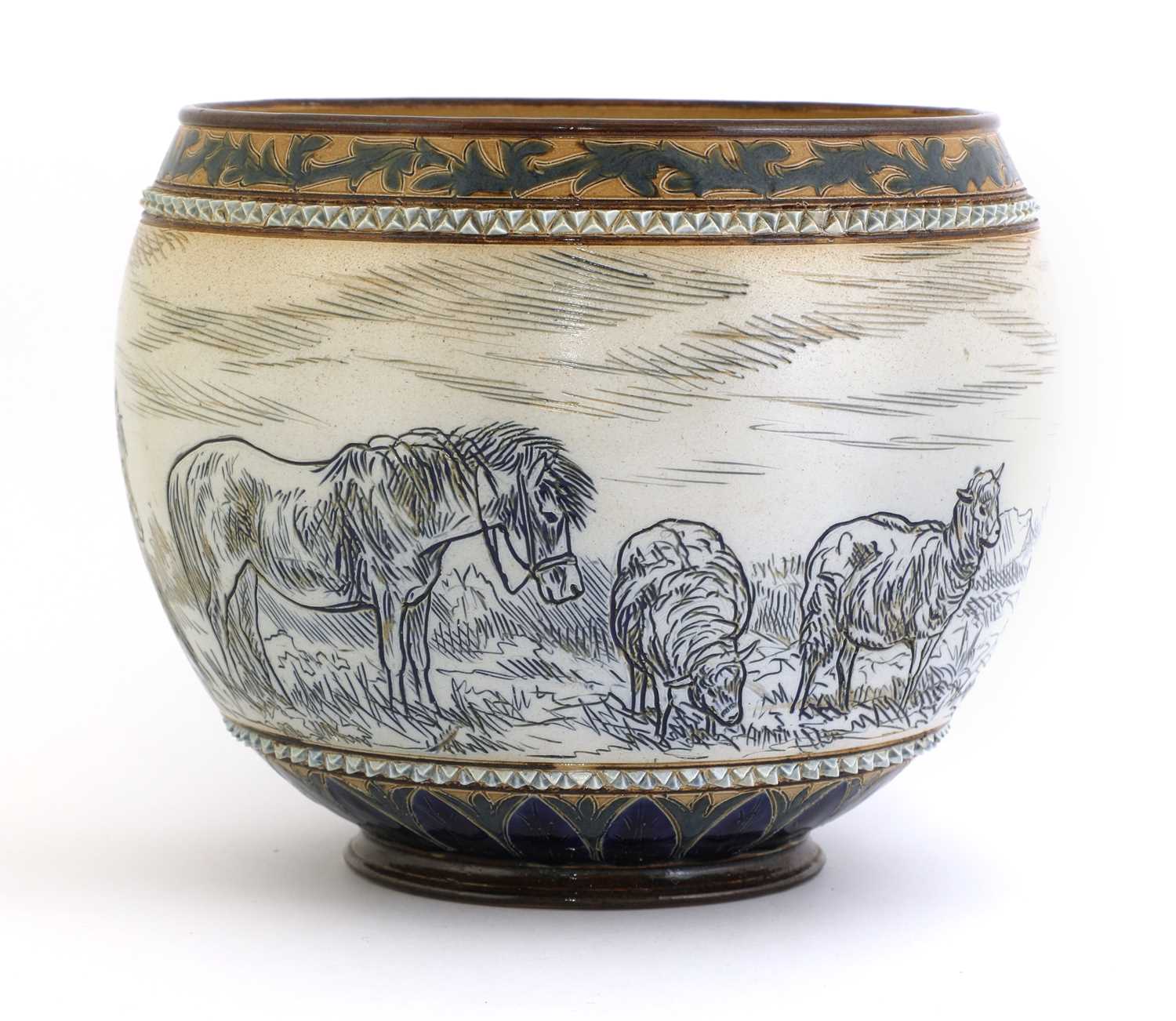Lot 21 - A Doulton Lambeth stoneware jardinière