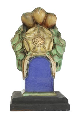 Lot 99 - A Doulton Lambeth 'Tudor Rose' stoneware washing-line-post finial