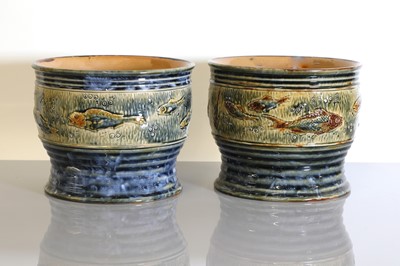 Lot 97 - A pair of Royal Doulton stoneware jardinières