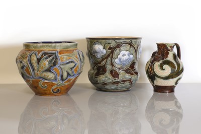 Lot 19 - Two Doulton Lambeth stoneware jardinières