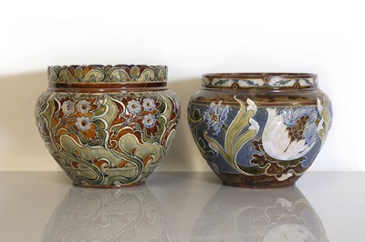 Lot 22 - Two Doulton Lambeth stoneware jardinières