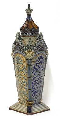 Lot 87 - A Doulton Lambeth stoneware vase and cover