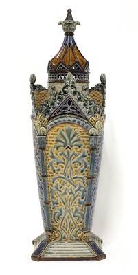 Lot 87 - A Doulton Lambeth stoneware vase and cover