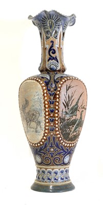 Lot 33 - A large Doulton Lambeth stoneware vase