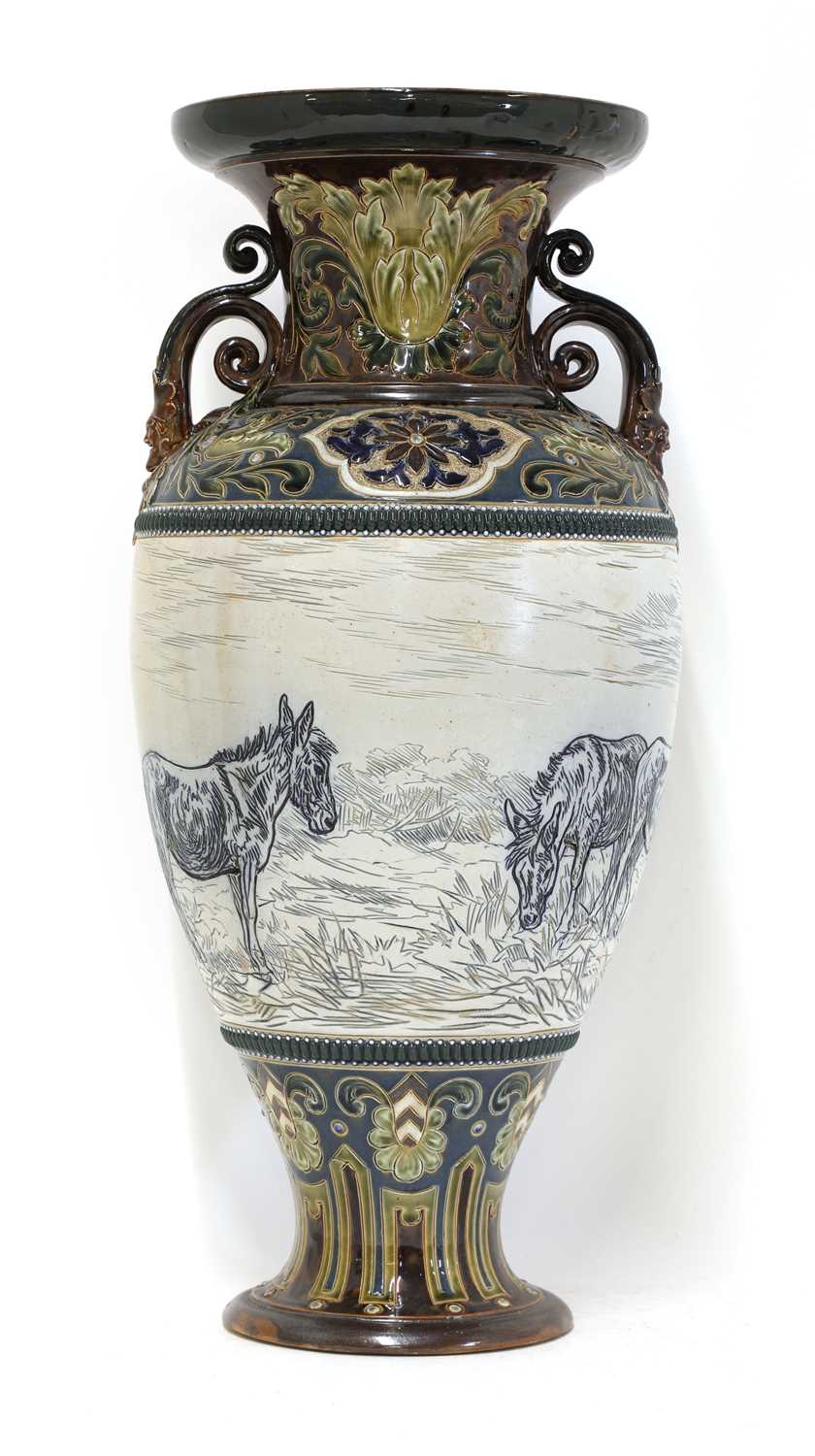 Lot 1 - A large Doulton Lambeth stoneware vase