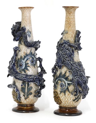 Lot 79 - A pair of Doulton Lambeth stoneware vases