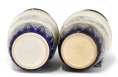 Lot 30 - A pair of Doulton Lambeth vases