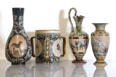 Lot 25 - Four Doulton Lambeth stoneware items