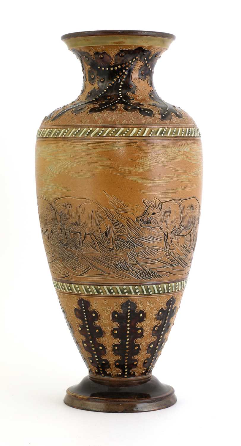 Lot 14 - A Doulton Lambeth stoneware vase