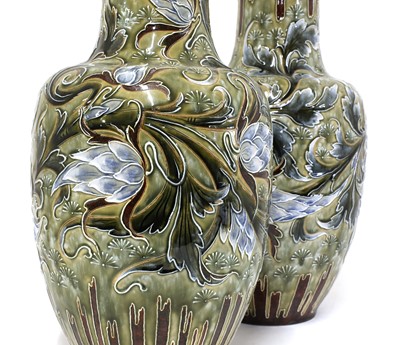 Lot 84 - A pair of Doulton Lambeth stoneware vases