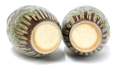 Lot 84 - A pair of Doulton Lambeth stoneware vases