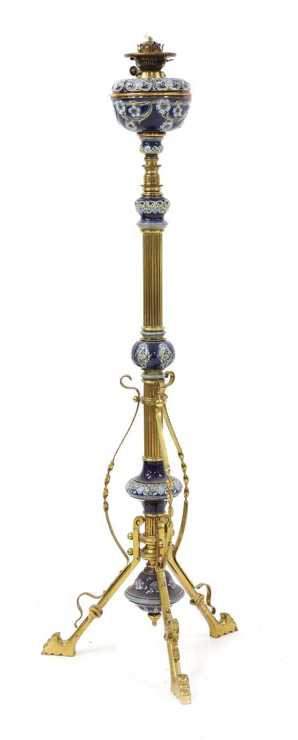 Lot 97 - A Doulton Lambeth stoneware standard lamp