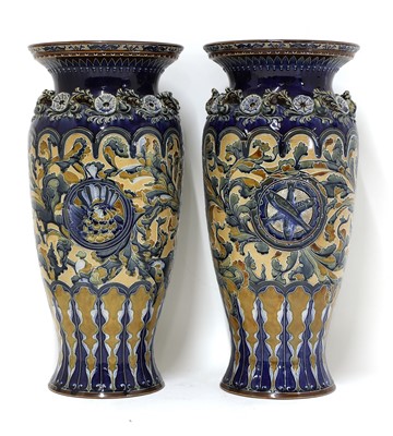Lot 49 - A pair of Doulton Lambeth stoneware vases