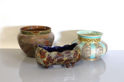 Lot 28 - Four Doulton Lambeth and Slater's Patent stoneware jardinières