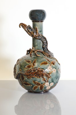 Lot 89 - A Doulton Lambeth stoneware bottle vase