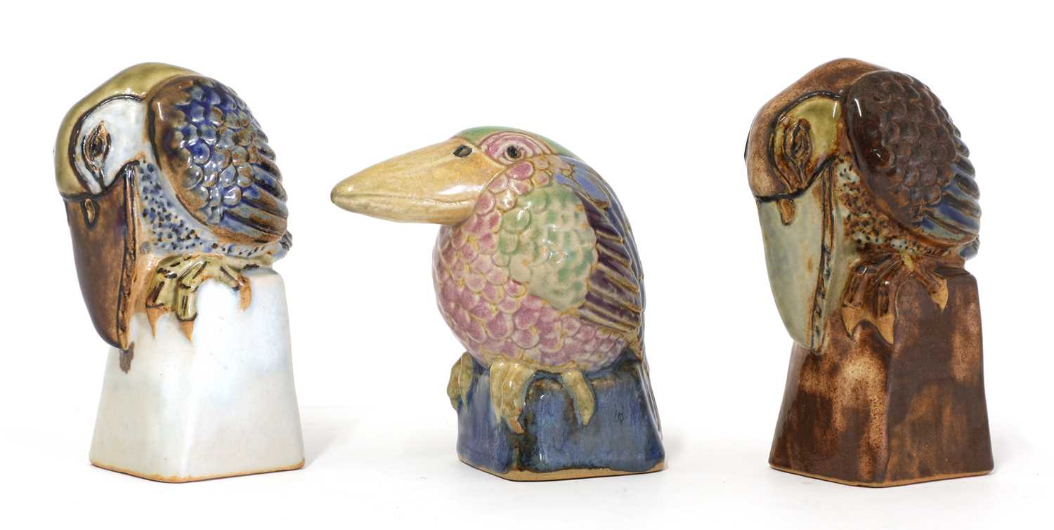 Lot 96 - Three Royal Doulton Lambeth stoneware figurines