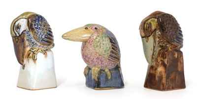Lot 96 - Three Royal Doulton Lambeth stoneware figurines