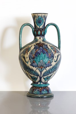 Lot 107 - An art pottery twin-handled vase