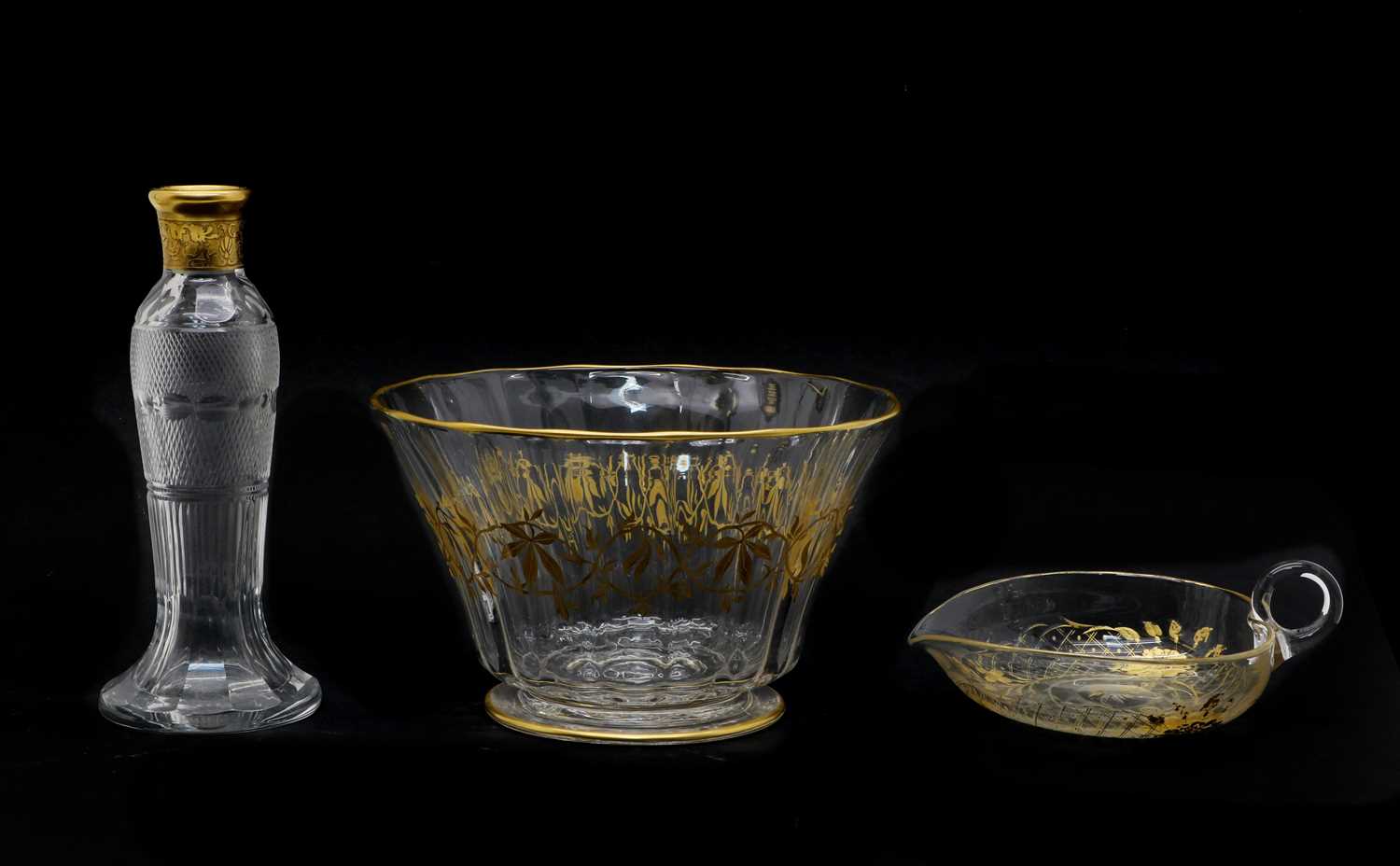 Lot 115 - A Moser cut and gilt glass bottle