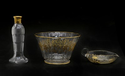 Lot 115 - A Moser cut and gilt glass bottle