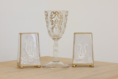 Lot 86 - A Bohemian gilt glass cup