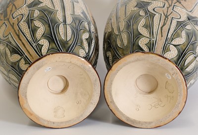 Lot 40 - A pair of Doulton Lambeth stoneware vases