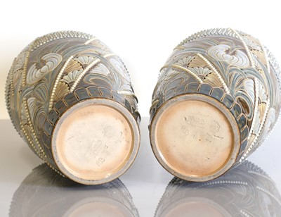 Lot 67 - A pair of Doulton Lambeth stoneware vases